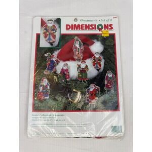 Dimensions Santa Collection Ornaments Cross Stitch Kit - Red, Green, White